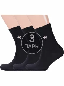 Комплект из 3 пар мужских носков Альтаир, 3-С8, ЧЕРНЫЕ