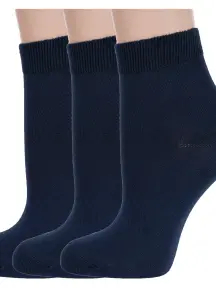 Комплект из 3 пар женских носков RuSocks (Орудьевский трикотаж) ТЕМНО-СИНИЕ (3-С-420/1)