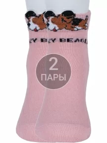 Комплект из 2 пар детских носков Гамма, 2-С1707, ПЫЛЬНАЯ РОЗА