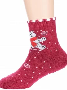 Детские махровые носки LORENZline, Л62, БОРДОВЫЕ