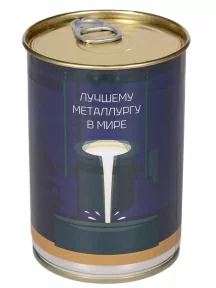 Мужские носки "Трио " в банке, 1БАН_ПрофН, "Лучшему металлургу в мире" / черные