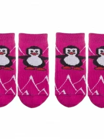 Комплект из 2 пар детских махровых носков Альтаир, 2-С129, МАЛИНОВЫЕ