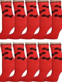 Комплект из 10 пар женских носков Palama, 10-ЖД-21, КРАСНЫЕ