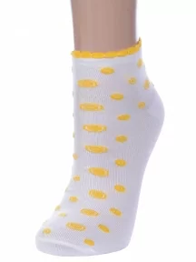 Женские носки Альтаир, С211, БЕЛЫЕ с желтыми пуговицами