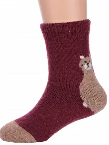 Детские теплые махровые носки Hobby Line, Ндад7617-1, БОРДОВЫЕ