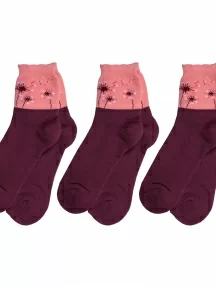 Комплект из 3 пар детских махровых носков Гамма, 3-С663, БОРДОВЫЕ