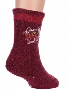 Детские теплые махровые носки Hobby Line, Ндад7622-1, БОРДОВЫЕ