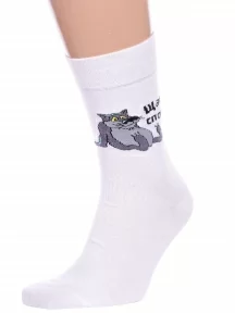 Мужские носки Брестские (БЧК), 23С2155, рис. 493, БЕЛЫЕ