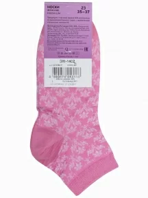 Женские носки из мерсеризованного хлопка ХОХ, GM-1402, РОЗОВЫЕ