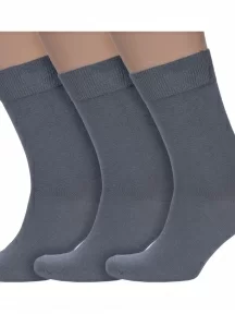 Комплект из 3 пар мужских носков CAVALLIERE (RuSocks) СЕРЫЕ (3-С-330)