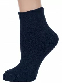 Женские махровые носки без резинки ХОХ, Z-1482, ТЕМНО-СИНИЕ