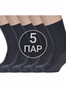 Комплект из 5 пар мужских носков Альтаир, 5-С198, ТЕМНО-СЕРЫЕ