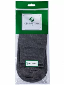 Мужские бамбуковые носки Grinston socks (PINGONS), 15D1, СЕРЫЕ