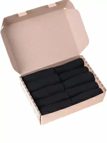 Набор из 10 пар мужских носков Grinston socks из 100% хлопка, PG-15D12-10k, ЧЕРНЫЕ