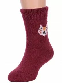 Детские теплые махровые носки Hobby Line, Ндад7622-1, БОРДОВЫЕ