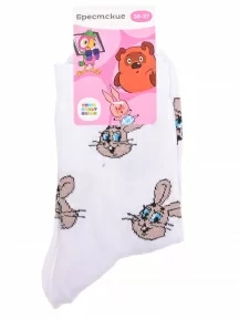 Женские носки Брестские (БЧК), 23С1161, рис. 632, БЕЛЫЕ