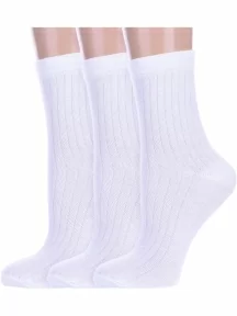 Комплект из 3 пар детских носков Альтаир, 3-М20, БЕЛЫЕ