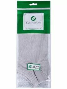 Мужские короткие носки из микромодала Grinston socks (PINGONS), 15D10, СВЕТЛО-СЕРЫЕ