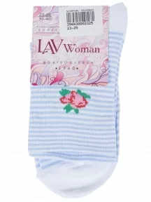 Женские носки "Борисоглебский трикотаж", 6С756, БЕЛО-ГОЛУБЫЕ