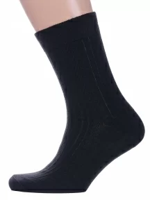 Мужские полушерстяные носки GRAND LINE, МТ-202, ЧЕРНЫЕ