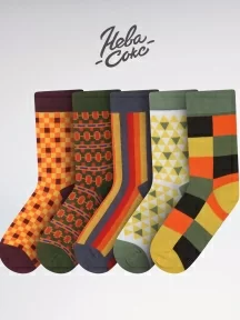 Набор из 21 пары мужских носков, НС-21-210, микс "Жгучий карри"