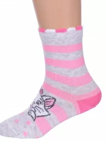 Детские носки DISNEY Conte kids, 17С-126/1СПМ, рис. 450, СВЕТЛО-СЕРЫЕ С РОЗОВЫМ