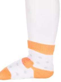 Детские носки Conte kids, 5С-11СП, рис. 215, БЕЛО-ОРАНЖЕВЫЕ
