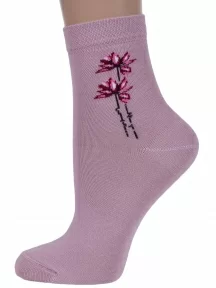 Женские носки Брестские (БЧК), 14С1100, рис. 297, СЕРО-РОЗОВЫЕ