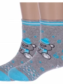 Комплект из 2 пар детских махровых носков «Красная ветка», 2-С-625Д, СЕРЫЕ