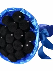 Букет из 9 пар мужских носков, НС-Б09, ЧЕРНЫЕ