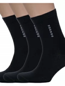 Комплект из 3 пар мужских носков Альтаир, 3-С18, ЧЕРНЫЕ