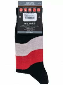 Мужские носки LORENZline, Е32, СЕРО-КРАСНЫЕ