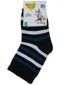 Детские носки "Борисоглебский трикотаж", 8С703, ЧЕРНЫЕ с синим