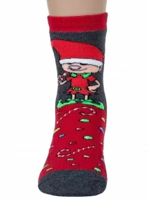 Детские махровые носки "Красная ветка", С-627, КРАСНЫЕ