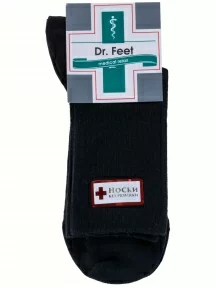 Комплект из 3 пар женских медицинских носков Dr. Feet (PINGONS) из 100% хлопка, 3-15DF7, ЧЕРНЫЕ