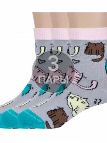 Комплект из 3 пар детских носков "Красная ветка", 3-С-2157, СЕРЫЕ