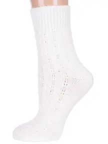Женские полушерстяные носки RuSocks (Орудьевский трикотаж) БЕЛЫЕ ОПТИК (Ж-185)