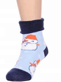 Детские махровые носки LORENZline, Л14, ГОЛУБЫЕ С ТЕМНО-СИНИМ