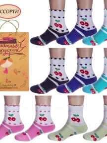 Набор для девочек из 10 пар махровых носков LORENZline, Л12-10, микс