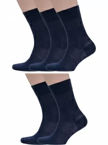 Комплект из 5 пар мужских носков Grinston socks (PINGONS) из 100% микромодала, 5-15D7, ТЕМНО-СИНИЕ