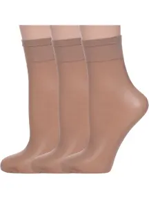 Комплект из 3 пар женских капроновых носков Conte Bronz, бронзовые (3-14С-55СП/Tension soft 40Н)