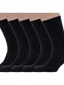Комплект из 5 пар мужских медицинских носков Dr. Feet (PINGONS) из 100% хлопка, 5-15DF2, ЧЕРНЫЕ