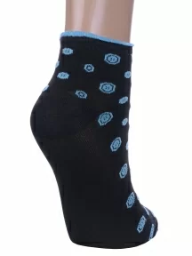 Женские носки Альтаир, С211, ЧЕРНЫЕ с голубыми пуговицами