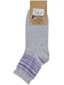 Женские носки Альтаир, С46, СВЕТЛО-СЕРЫЕ с сиреневыми полосками