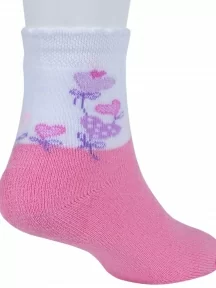 Комплект из 3 пар детских махровых носков Гамма, 3-С663, БЕЛО-РОЗОВЫЕ