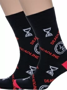 Комплект из 2 пар мужских носков MSCLUB №М51, 2-nm-586, ЧЕРНЫЕ