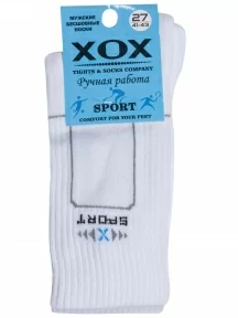 Мужские носки с махровым следом ХОХ, SPM-11, БЕЛЫЕ