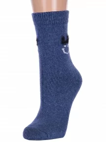 Женские теплые носки Hobby Line, Нжа6190-01, ДЖИНСОВЫЕ