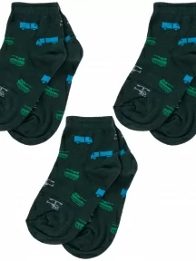 Комплект из 3 пар детских носков Альтаир, 3-А56, ТЕМНО-ЗЕЛЕНЫЕ
