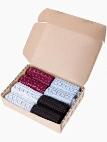 Набор из 8 пар женских полушерстяных носков (ТМ Grinston socks), PG-17D4-8, микс